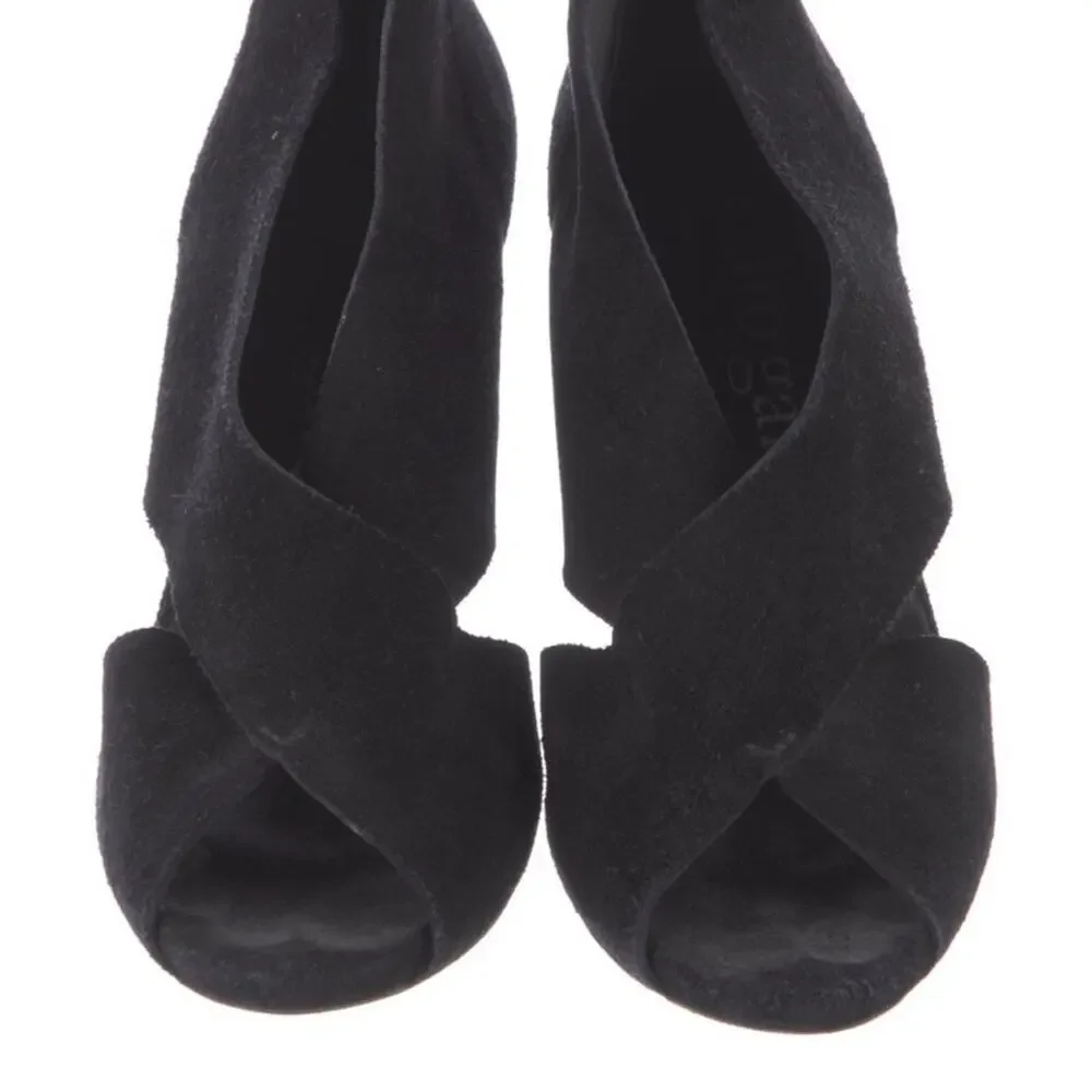 Pedro Garcia Black Suede Leather Heels Shoes Women’s 36 US 6